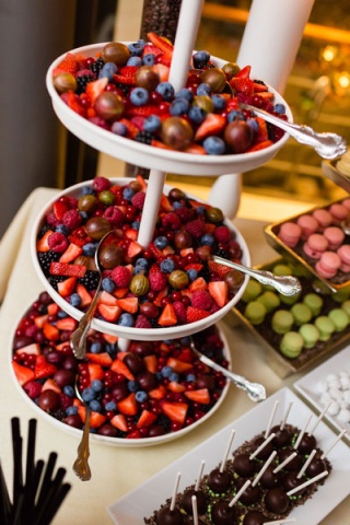 Dessert buffet with fruits